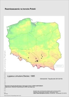 Rozmieszczenie w Polsce Lygaeus simulans Decker, 1985