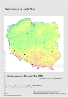 Rozmieszczenie w Polsce Orsillus depressus (Mulsant et Rey, 1852)