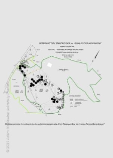 Rozmieszczenie Urodiaspis tecta na terenie rezerwatu "Cisy Staropolskie im. Leona Wycz&oacute;łkowskiego" mapa